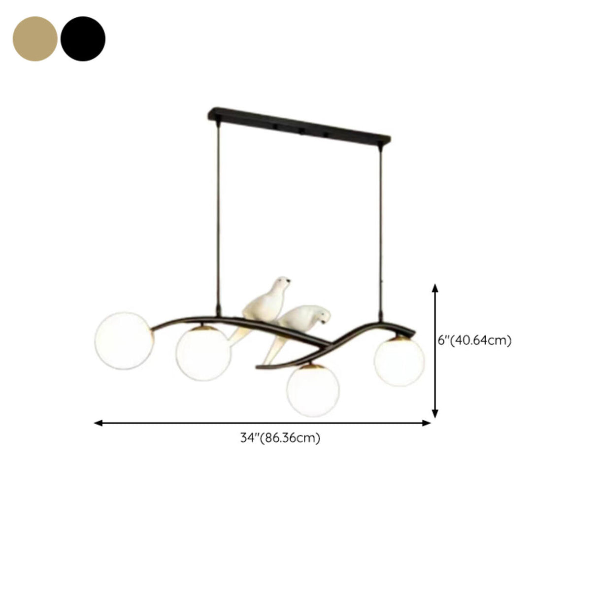 Whimsical Bird and Globe Branches Island Pendant Light