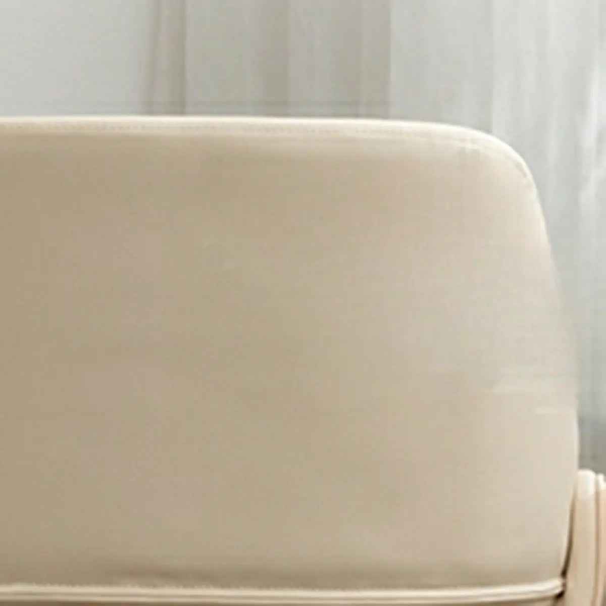 White Adjustable Ergonomic Leather Armless Office Chair Image - 8