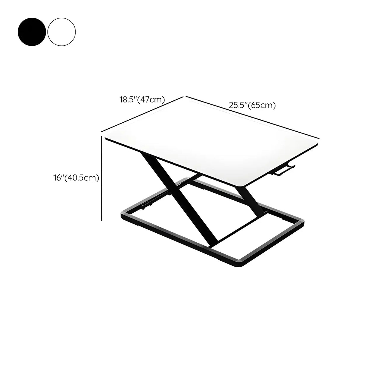 White Adjustable Foldable Steel Standing Desk Converter