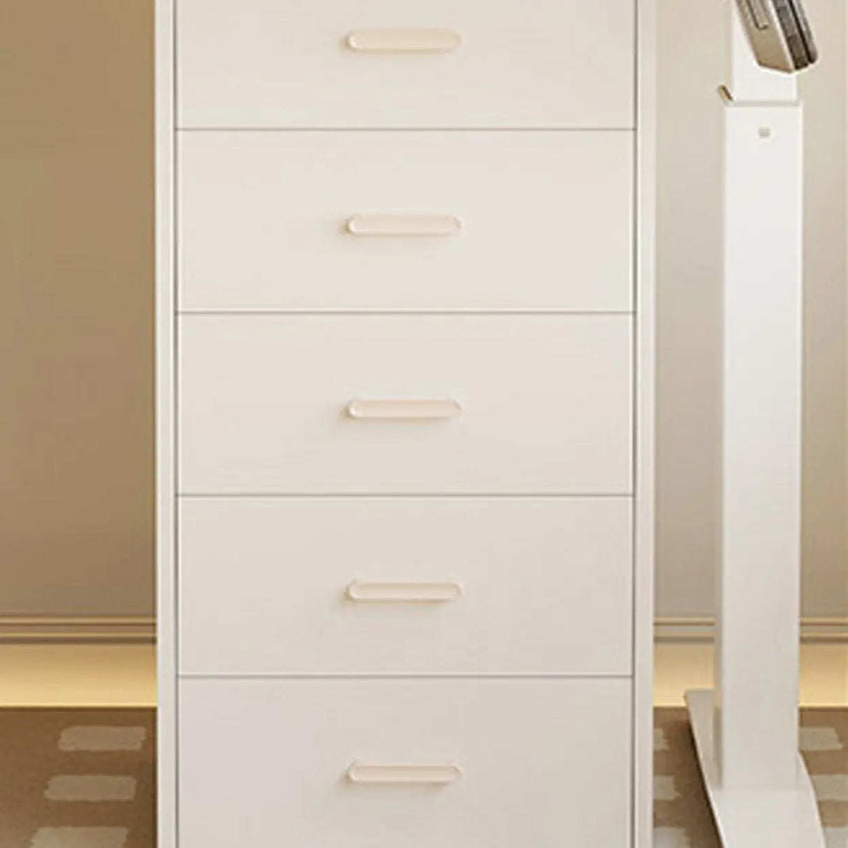 White Adjustable Height Wood T-Shape Standing Desk Image - 7