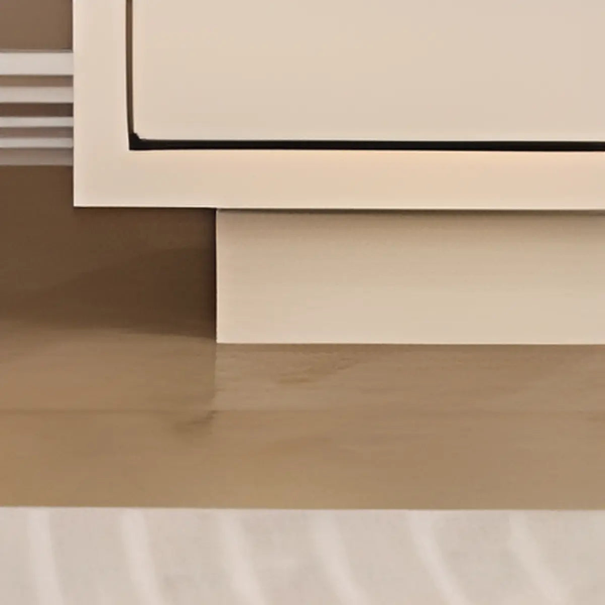 White Arched Clear Glass Doors Storage Buffet with Shelves Image - 3