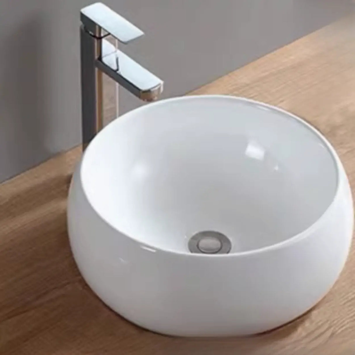 White Ceramic Bathroom Bowl Sinks with Center Trapway Image - 12