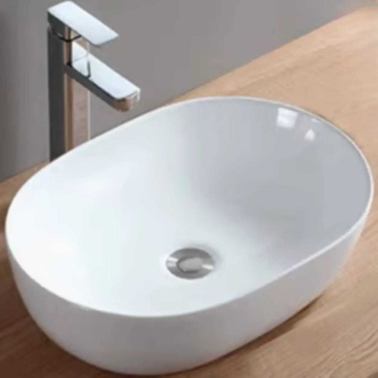 White Ceramic Bathroom Bowl Sinks with Center Trapway Image - 13