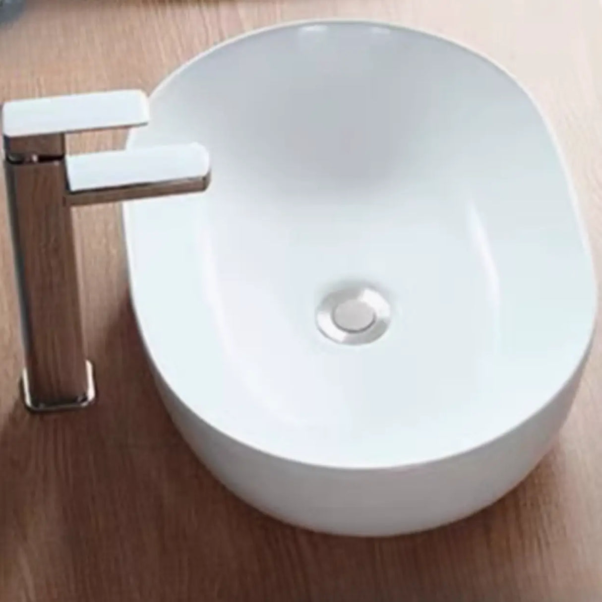 White Ceramic Bathroom Bowl Sinks with Center Trapway Image - 14