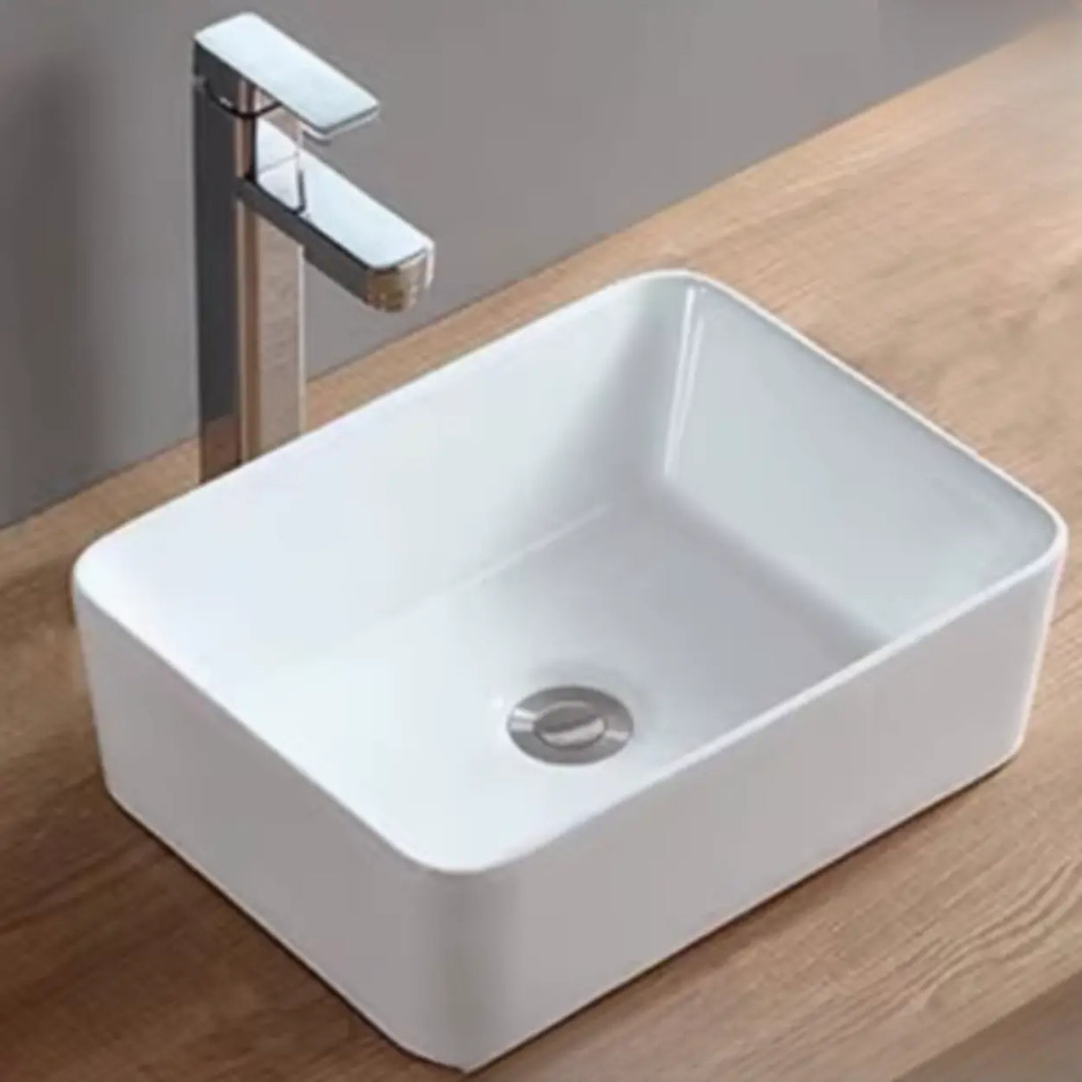 White Ceramic Bathroom Bowl Sinks with Center Trapway Image - 2