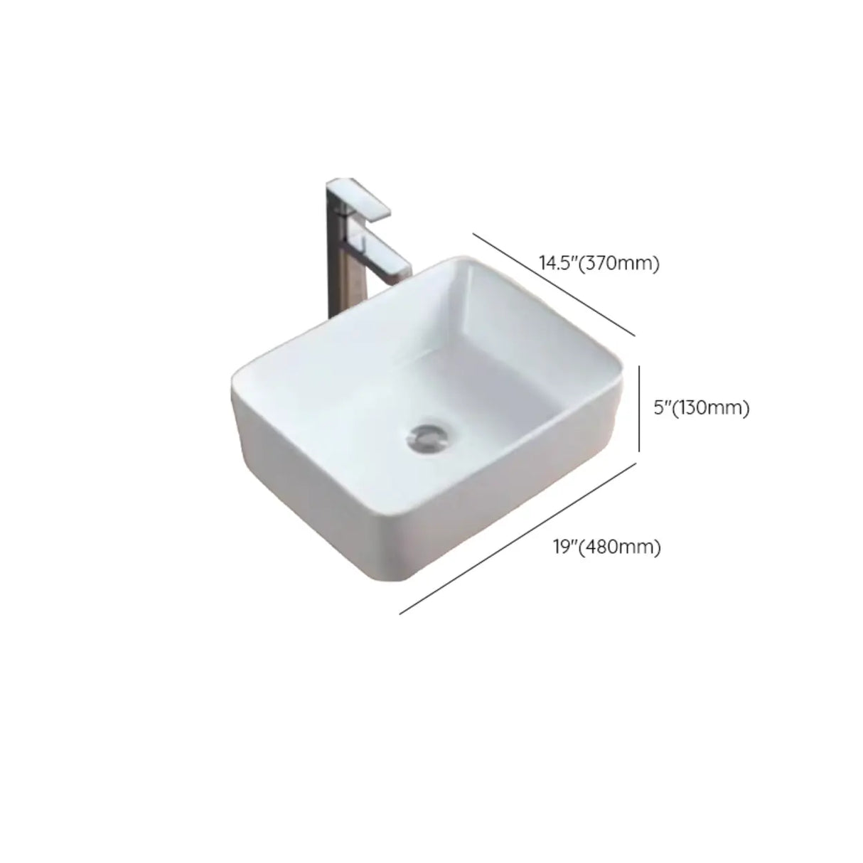 White Ceramic Bathroom Bowl Sinks with Center Trapway Image - 25
