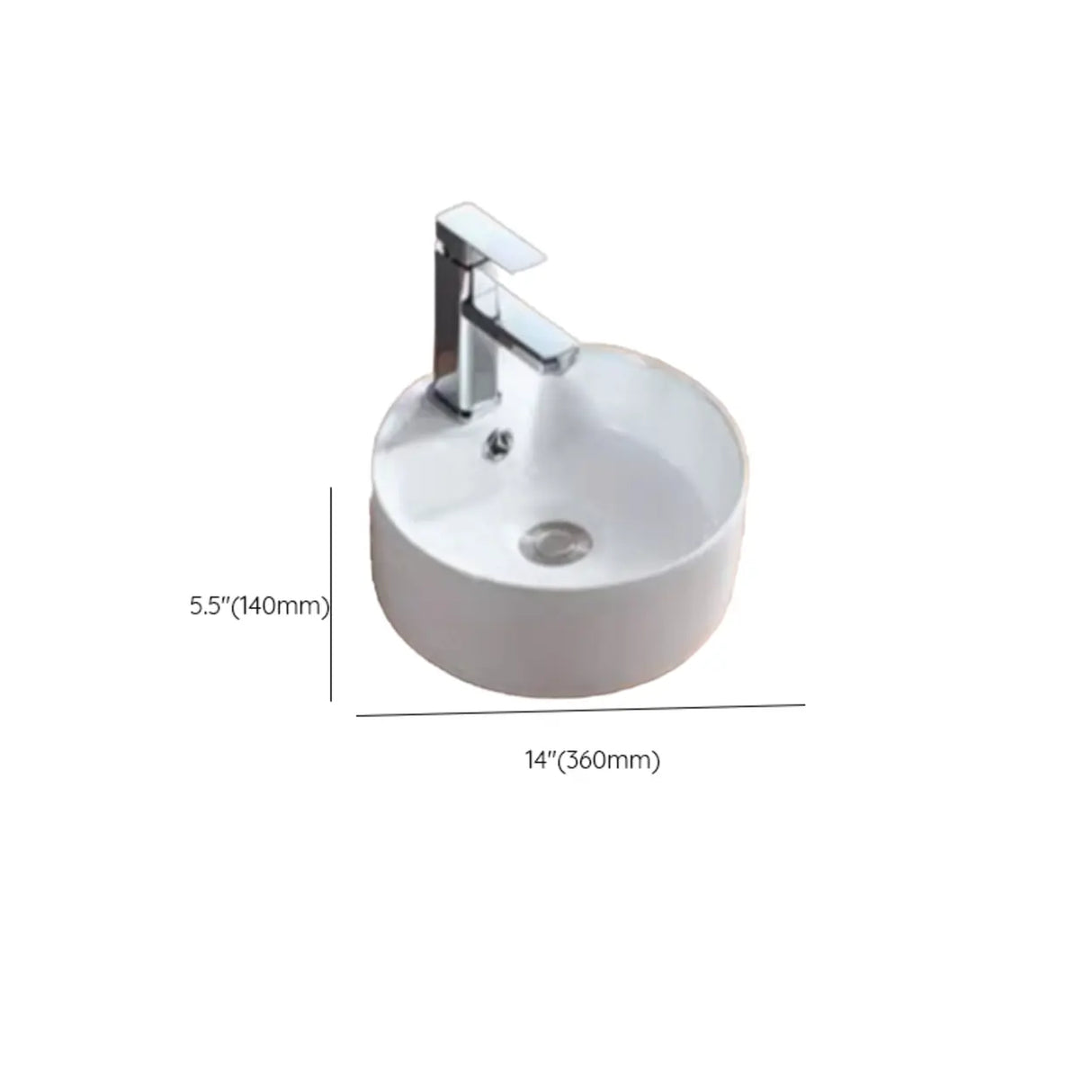White Ceramic Bathroom Bowl Sinks with Center Trapway Image - 26