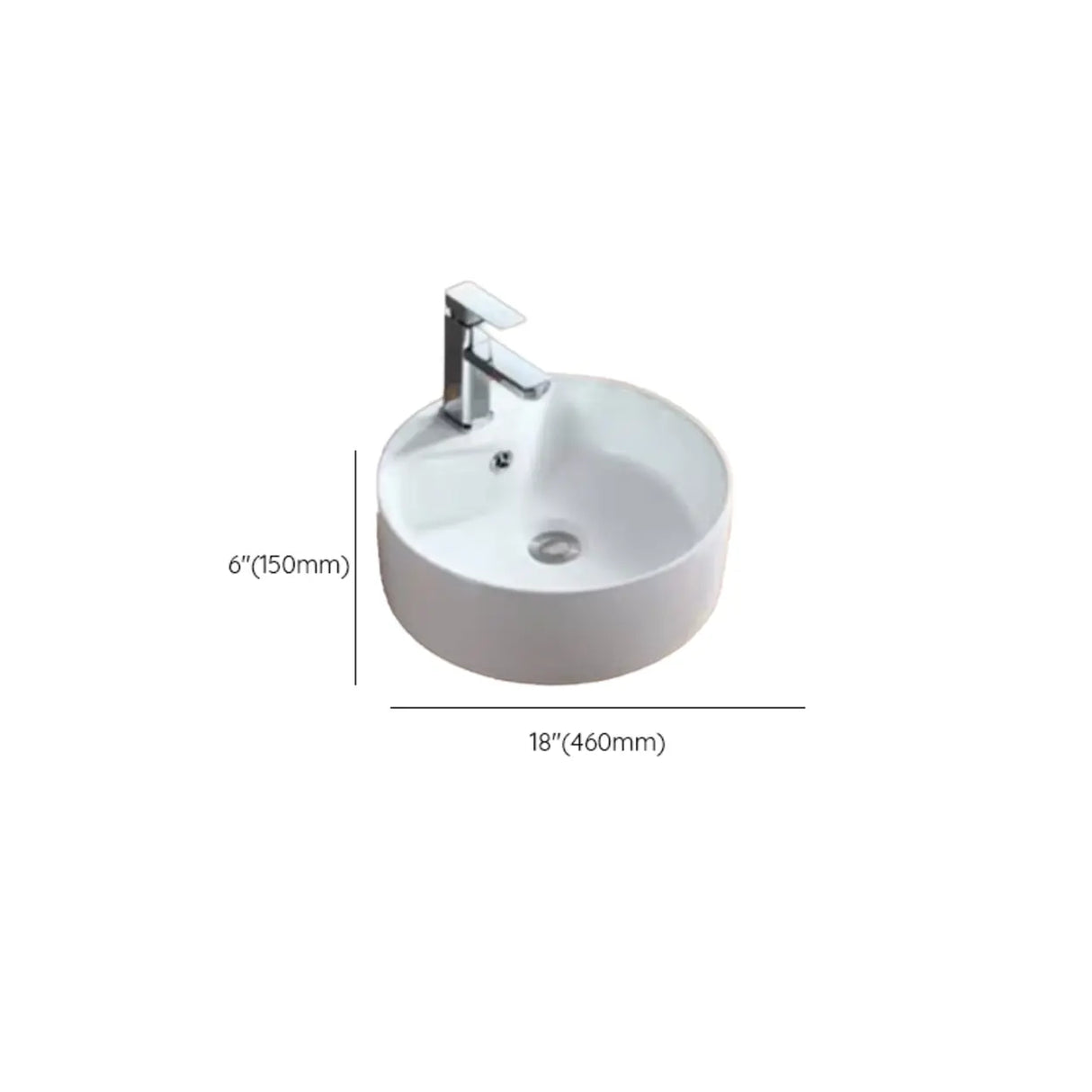 White Ceramic Bathroom Bowl Sinks with Center Trapway Image - 28
