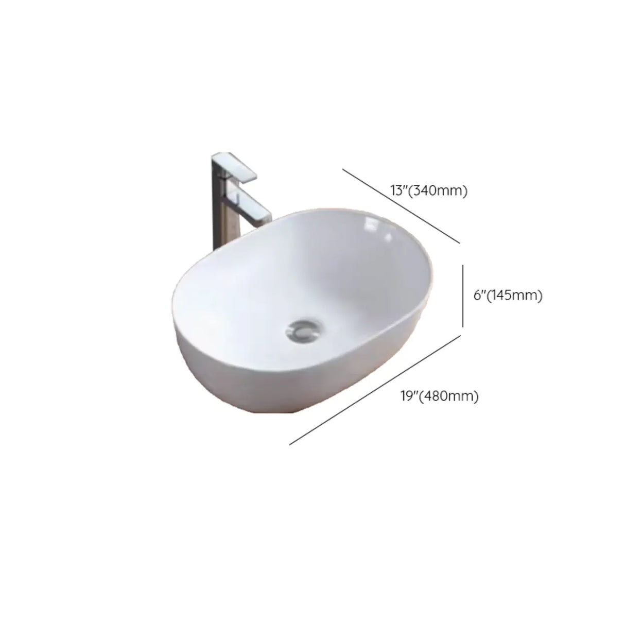 White Ceramic Bathroom Bowl Sinks with Center Trapway Image - 31