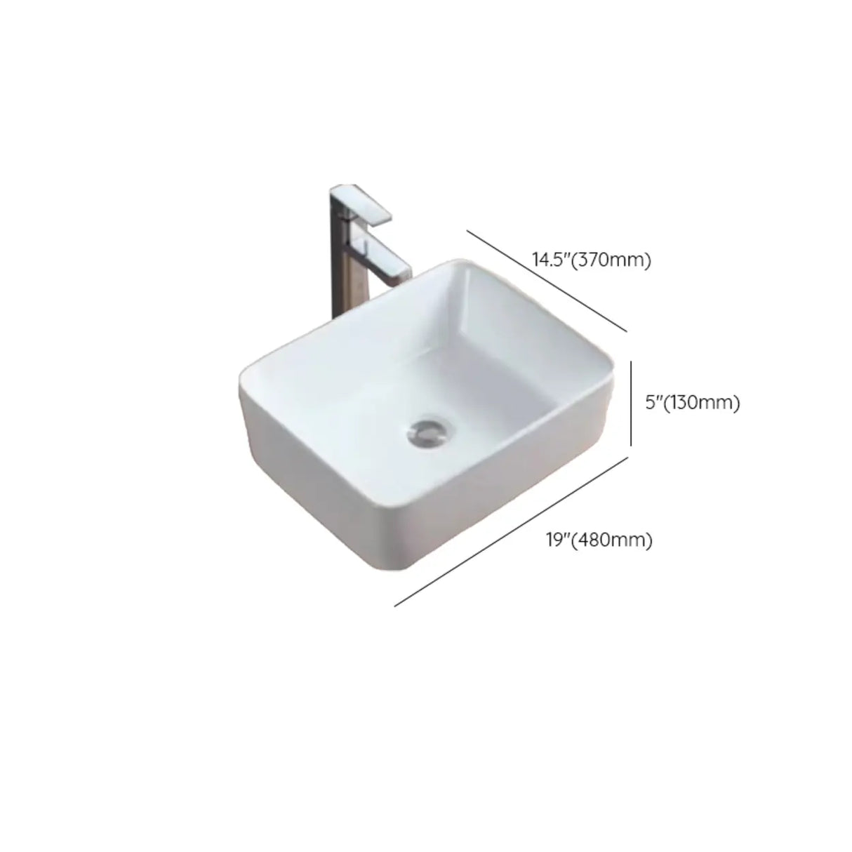 White Ceramic Bathroom Bowl Sinks with Center Trapway Image - 34