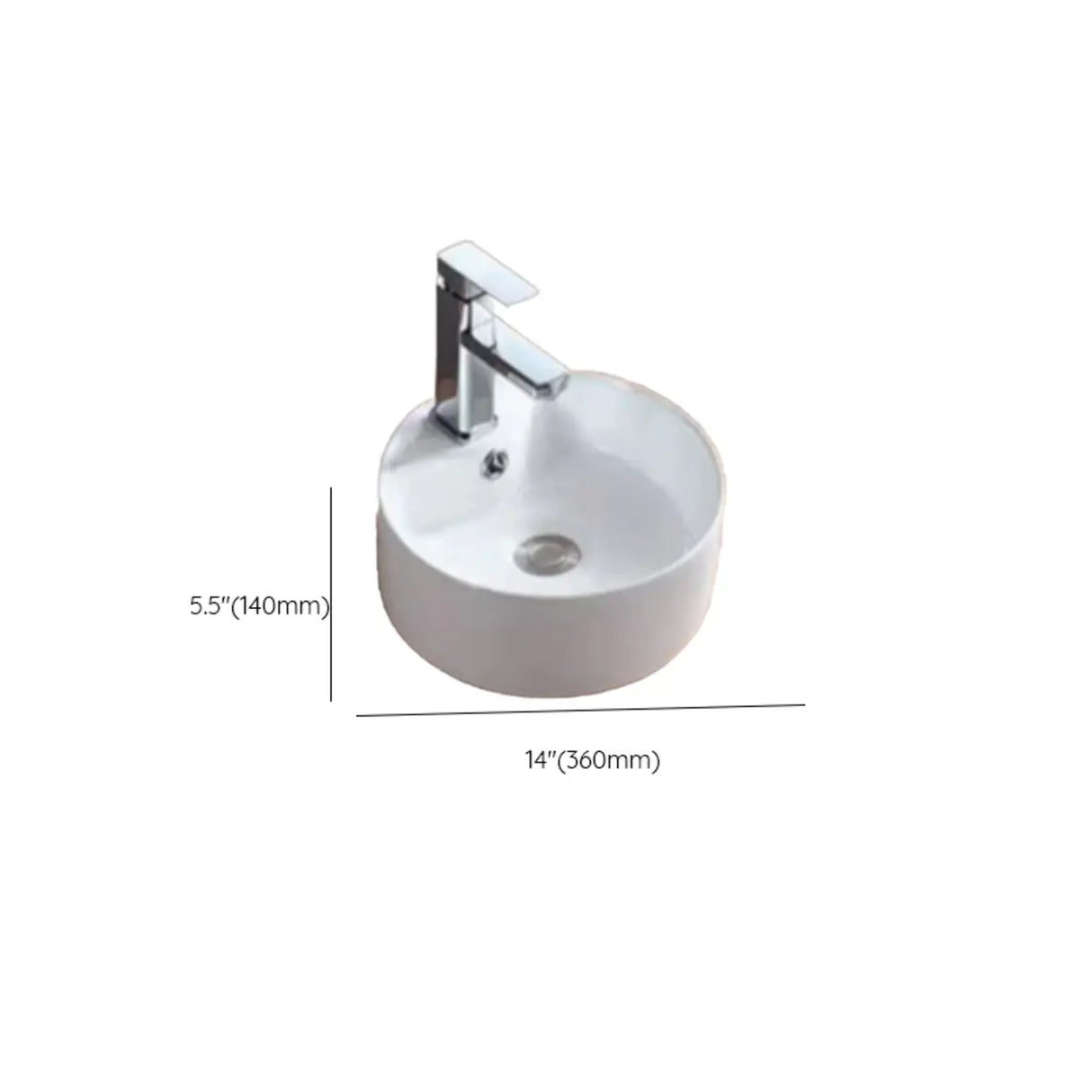 White Ceramic Bathroom Bowl Sinks with Center Trapway Image - 35