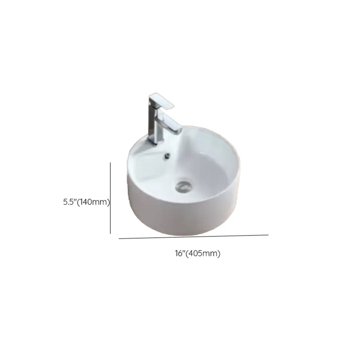 White Ceramic Bathroom Bowl Sinks with Center Trapway Image - 36