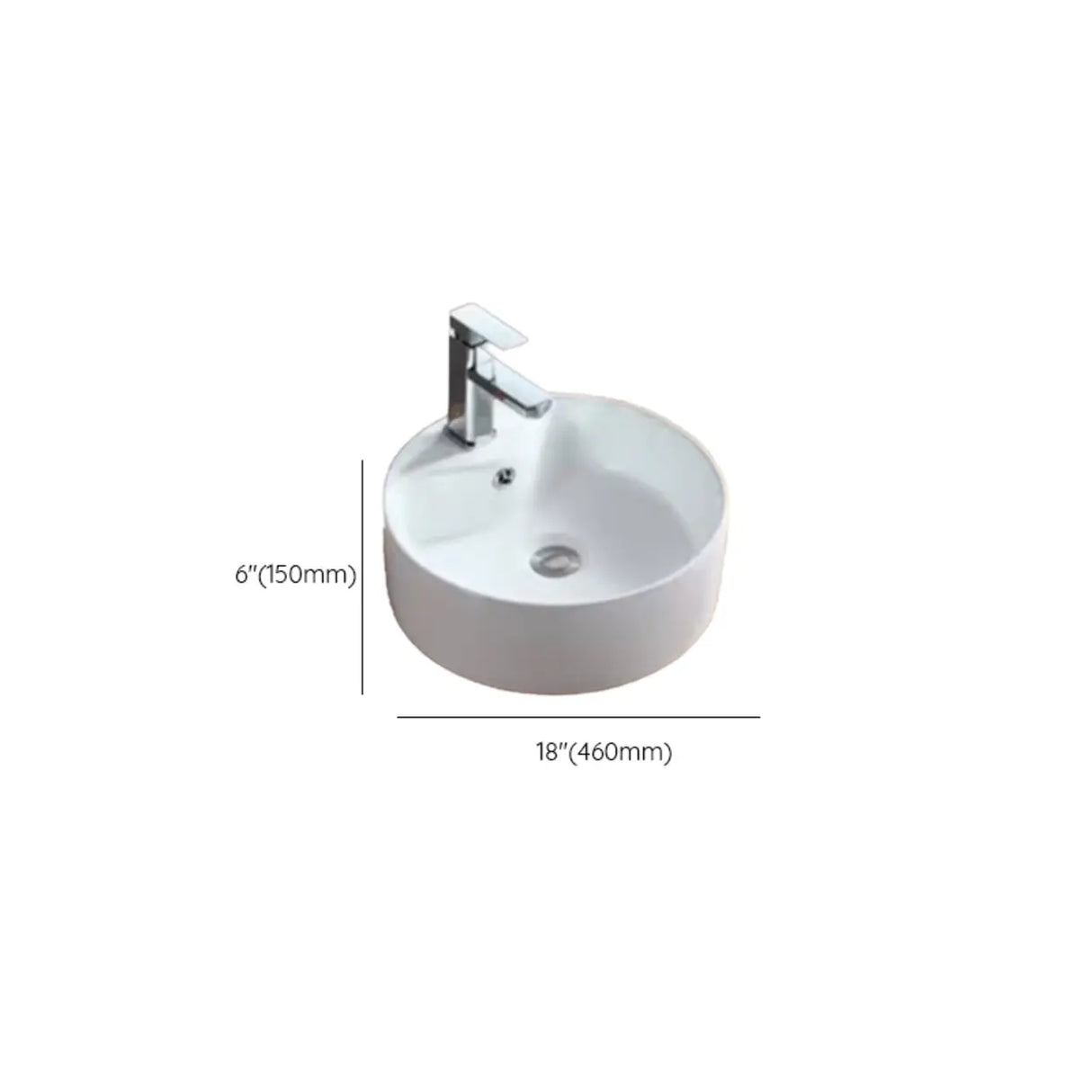 White Ceramic Bathroom Bowl Sinks with Center Trapway Image - 37