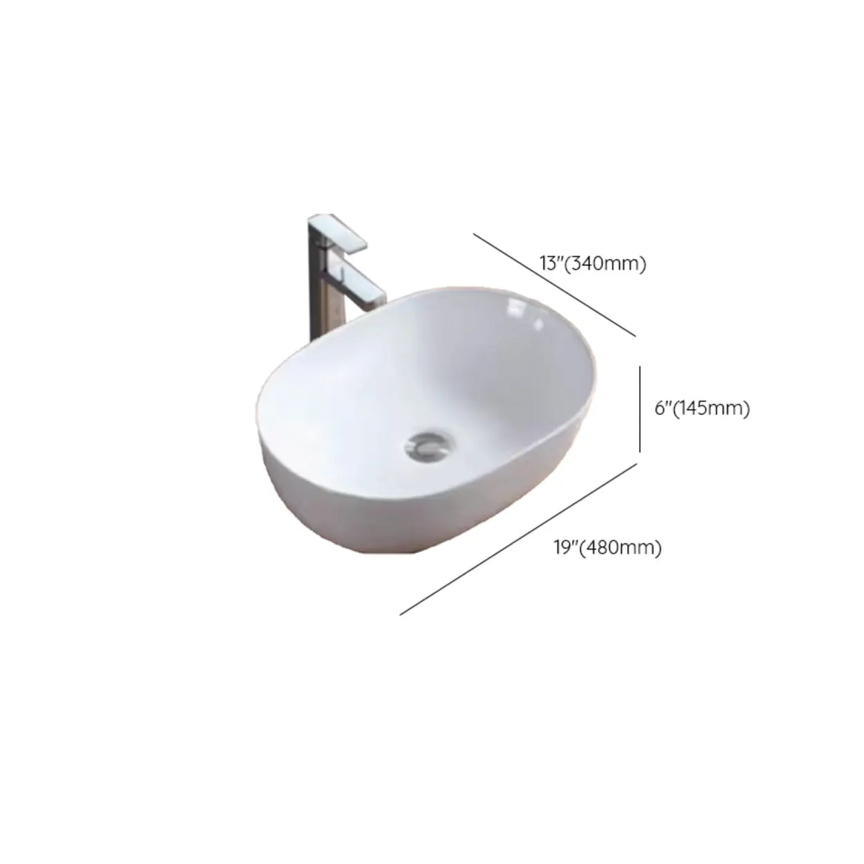 White Ceramic Bathroom Bowl Sinks with Center Trapway Image - 40