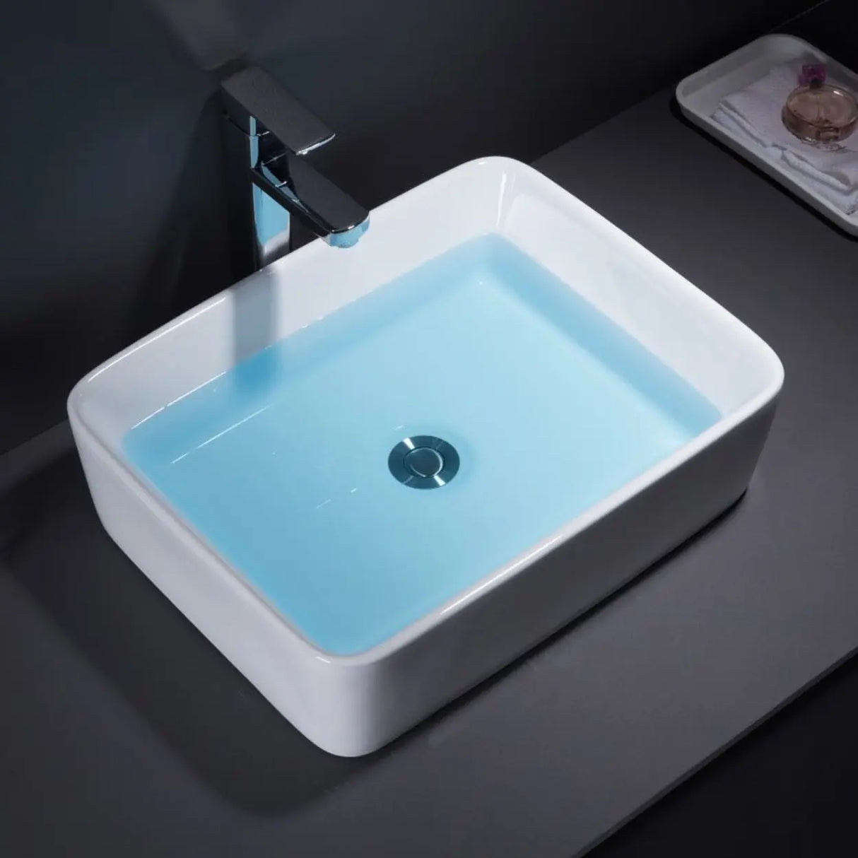 White Ceramic Bathroom Bowl Sinks with Center Trapway Image - 4