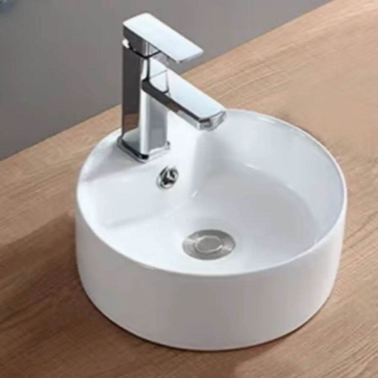 White Ceramic Bathroom Bowl Sinks with Center Trapway Image - 5