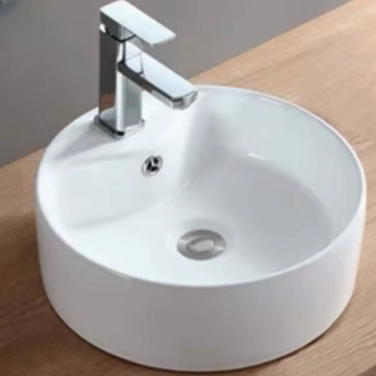 White Ceramic Bathroom Bowl Sinks with Center Trapway Image - 10