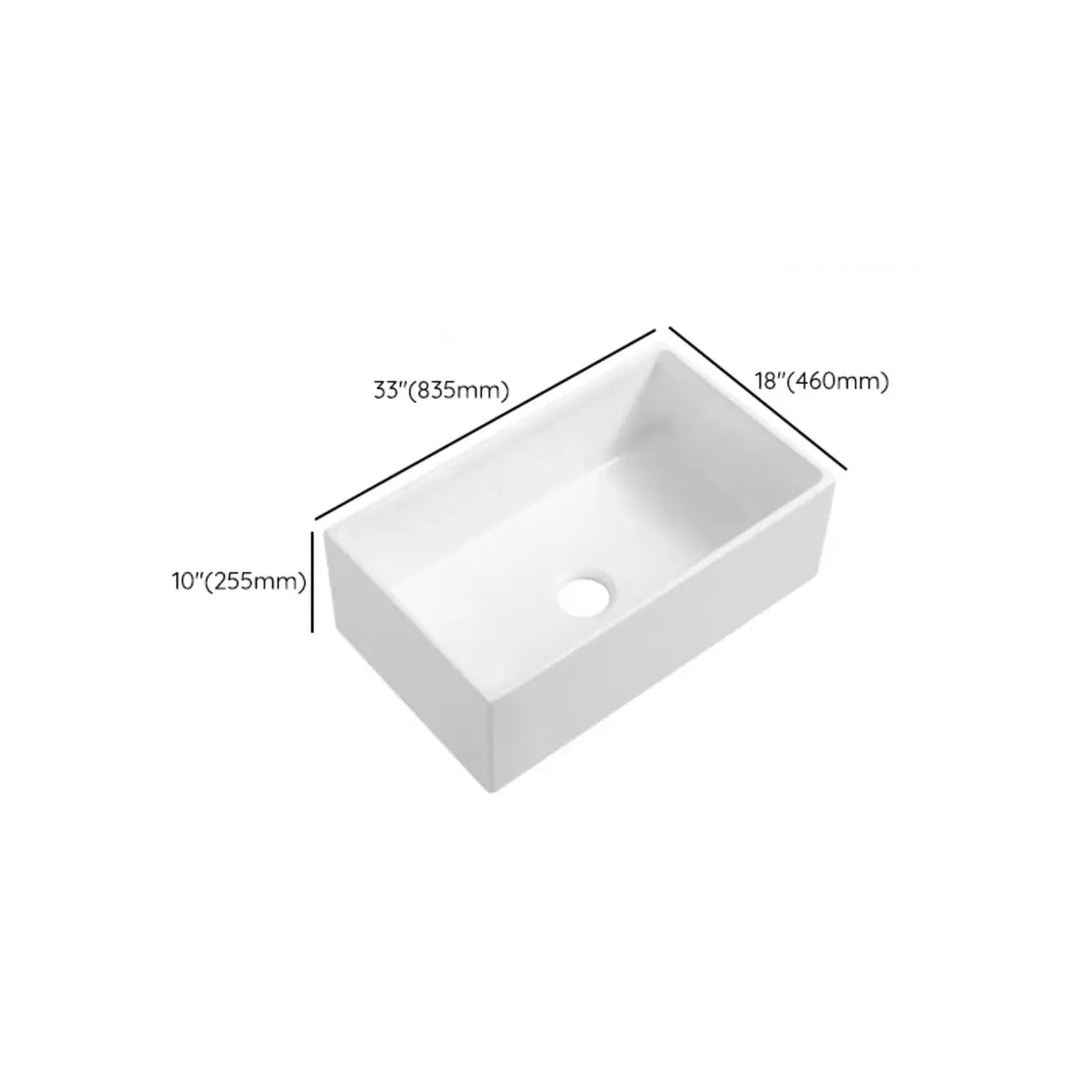 White Ceramic Stripe Kitchen Sink with Basket Strainer Image - 29