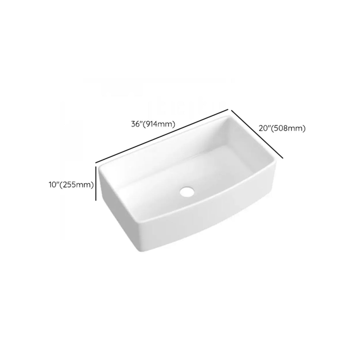 White Ceramic Stripe Kitchen Sink with Basket Strainer Image - 41