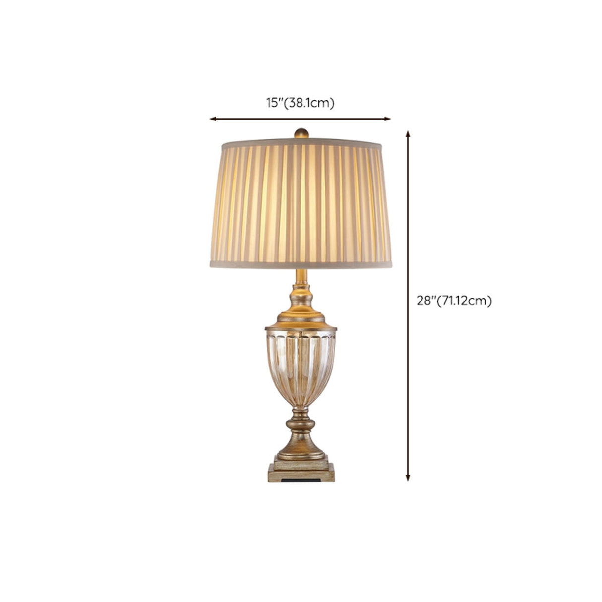 White Classical Style Art Vintage Brass Gold Table Lamp
