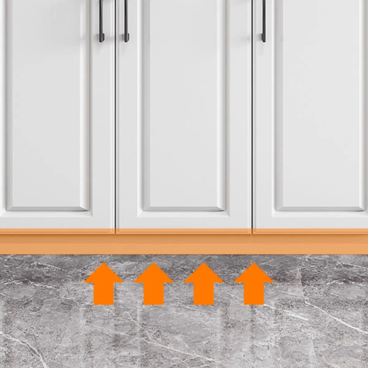 White Composite Wood Buffet with Drawers and Shelves Image - 10