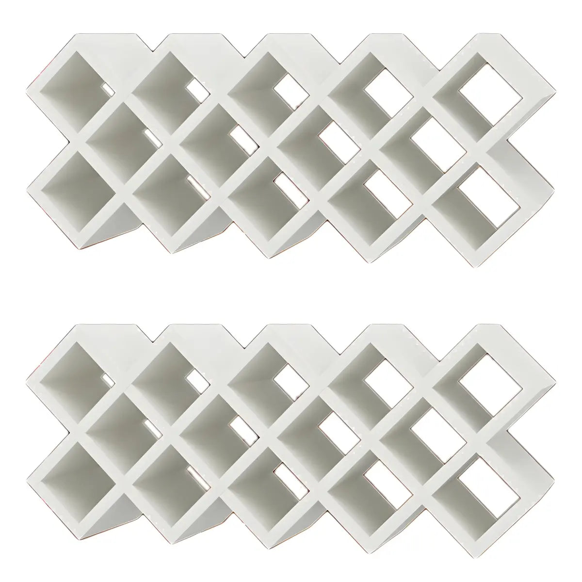 White Diamond Wood Large Tabletop Stackable Wine Rack Holder Image - 35