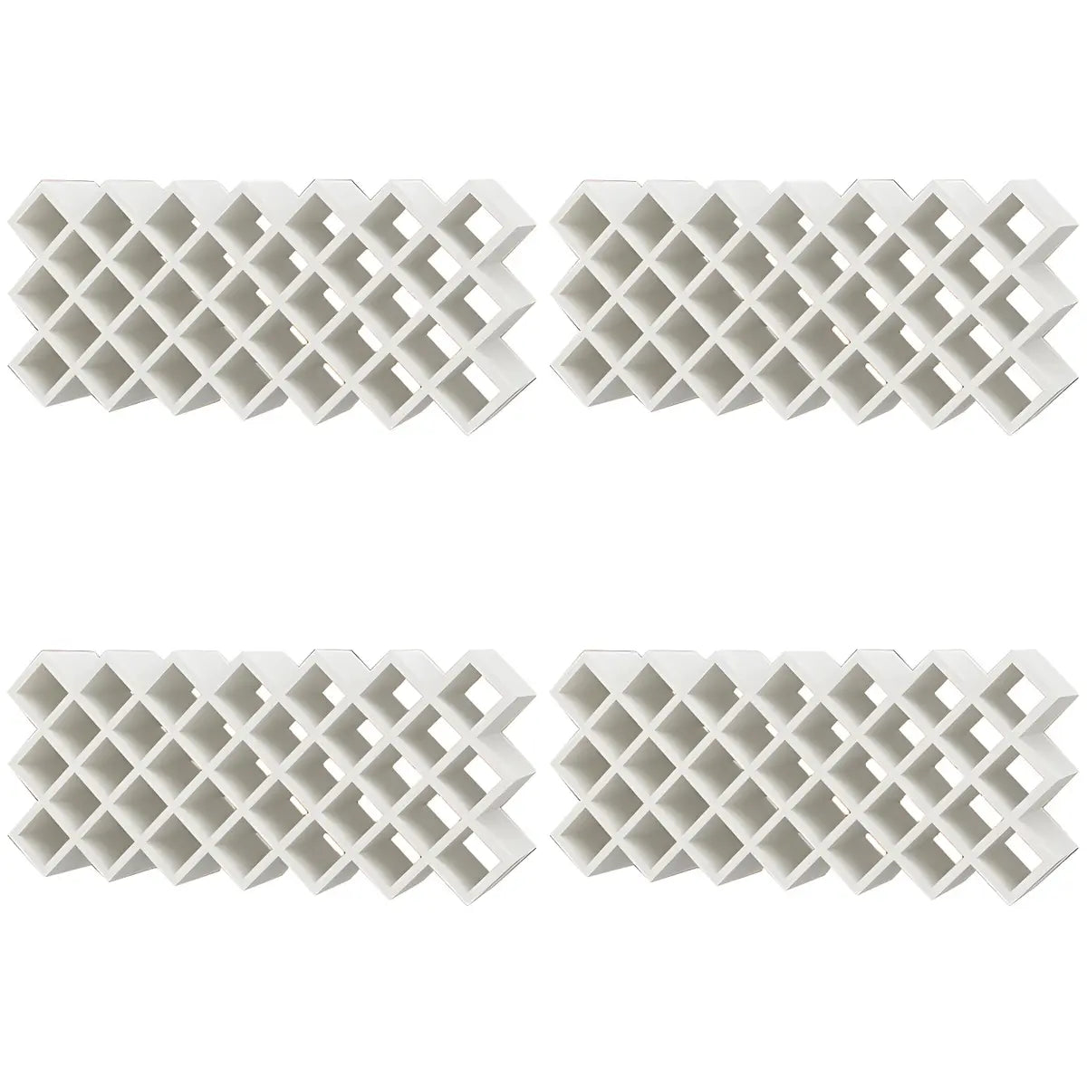 White Diamond Wood Large Tabletop Stackable Wine Rack Holder Image - 50