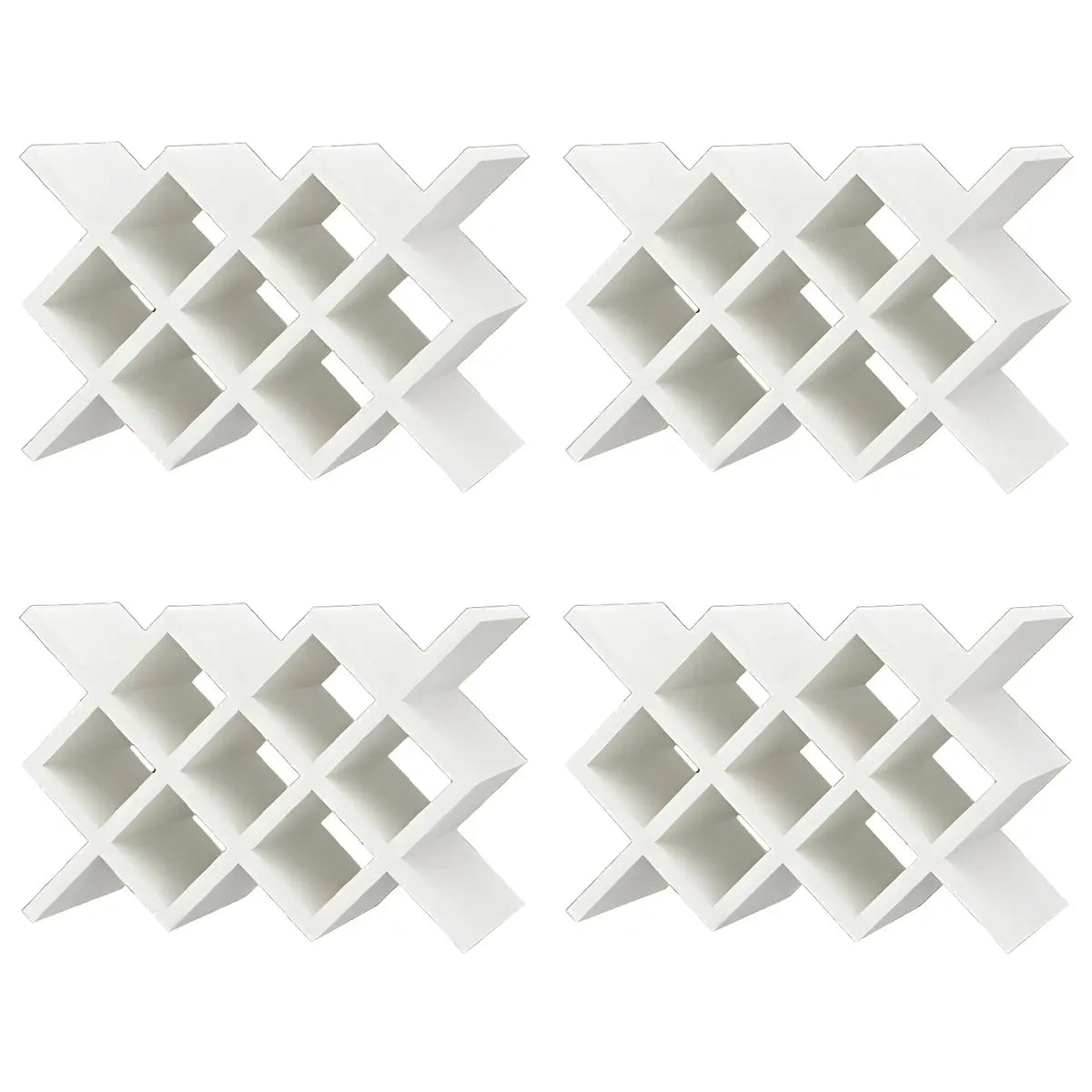 White Diamond Wood Large Tabletop Stackable Wine Rack Holder Image - 52