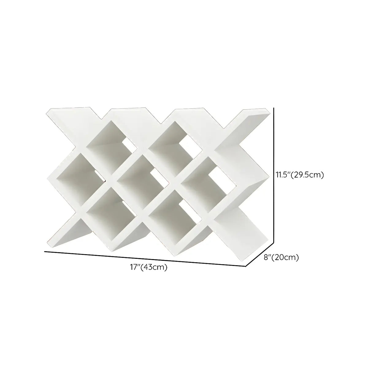 White Diamond Wood Large Tabletop Stackable Wine Rack Holder
