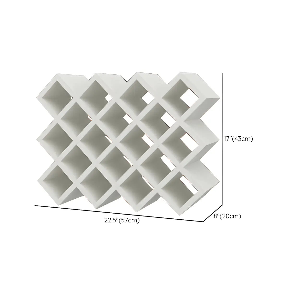 White Diamond Wood Large Tabletop Stackable Wine Rack Holder Image - 74