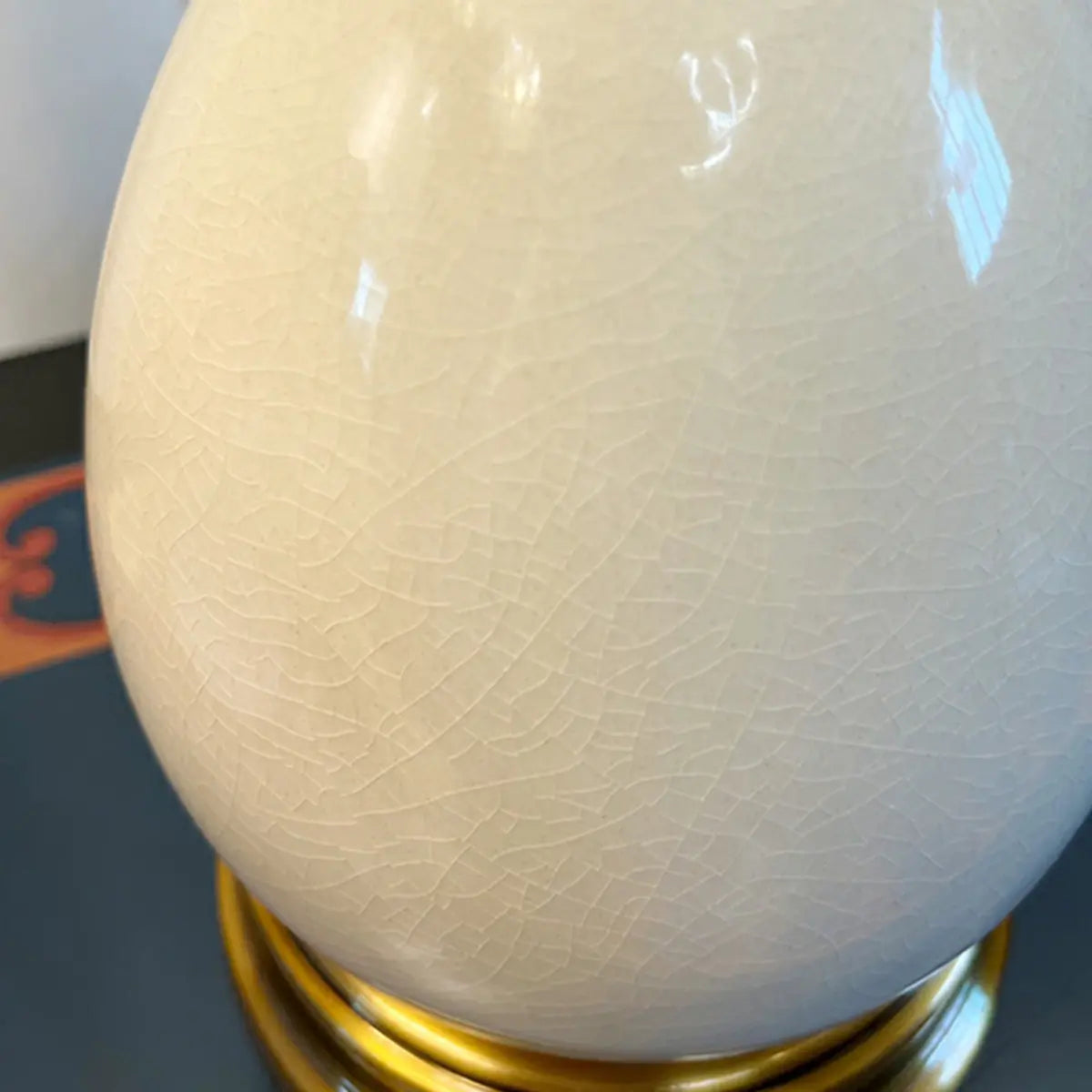 White Dome Frosted Glass Shade Ceramic Base Table Lamp Image - 4