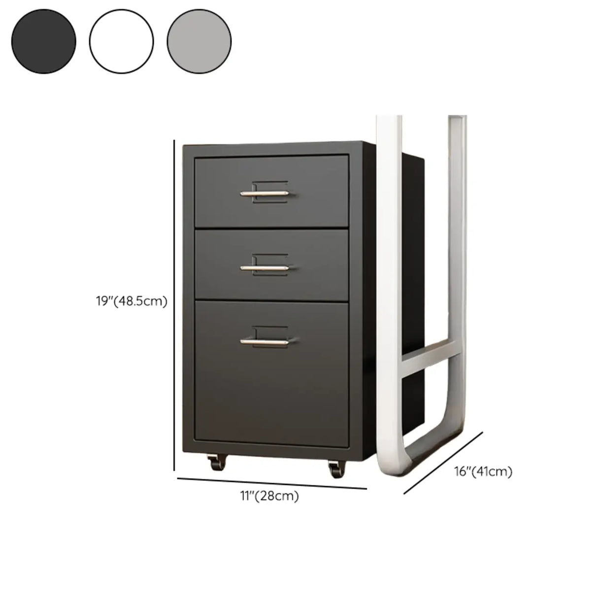 White Drawer Storage Steel Sliding Filing Cabinets