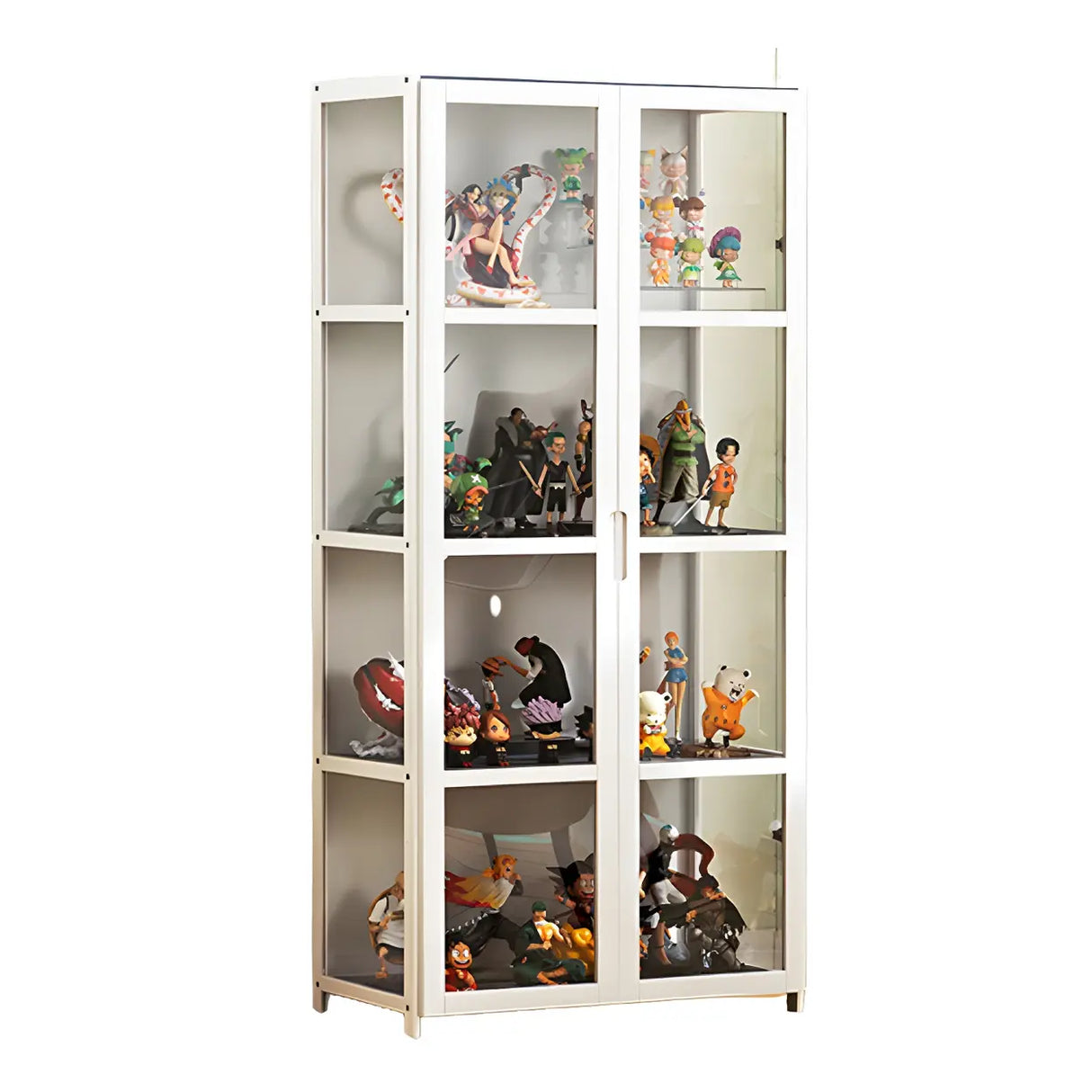 White Fashion Bamboo Clear Figure Display Cabinets Image - 12