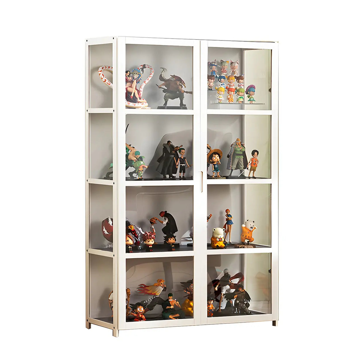 White Fashion Bamboo Clear Figure Display Cabinets Image - 13