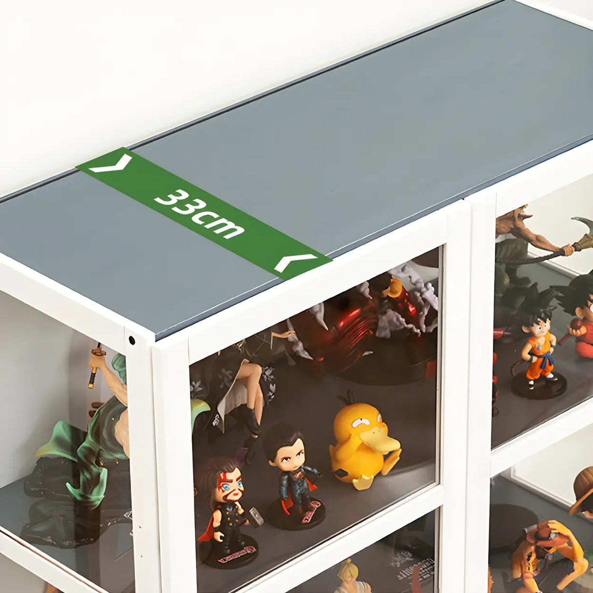 White Fashion Bamboo Clear Figure Display Cabinets Image - 20