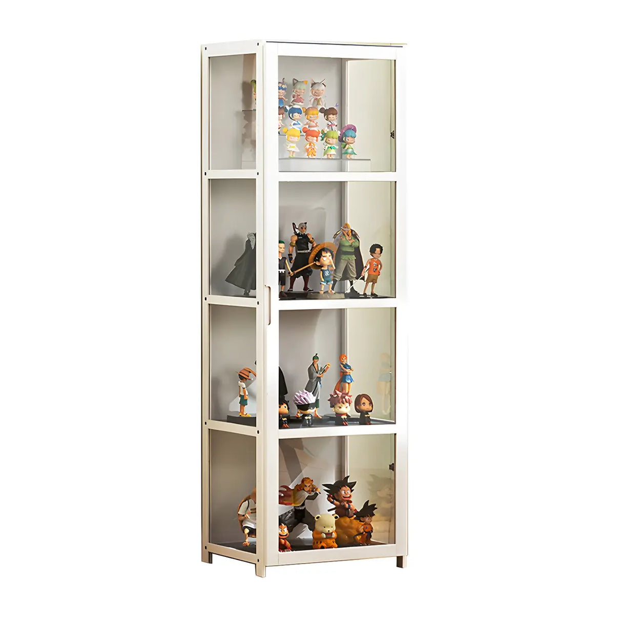 White Fashion Bamboo Clear Figure Display Cabinets Image - 9