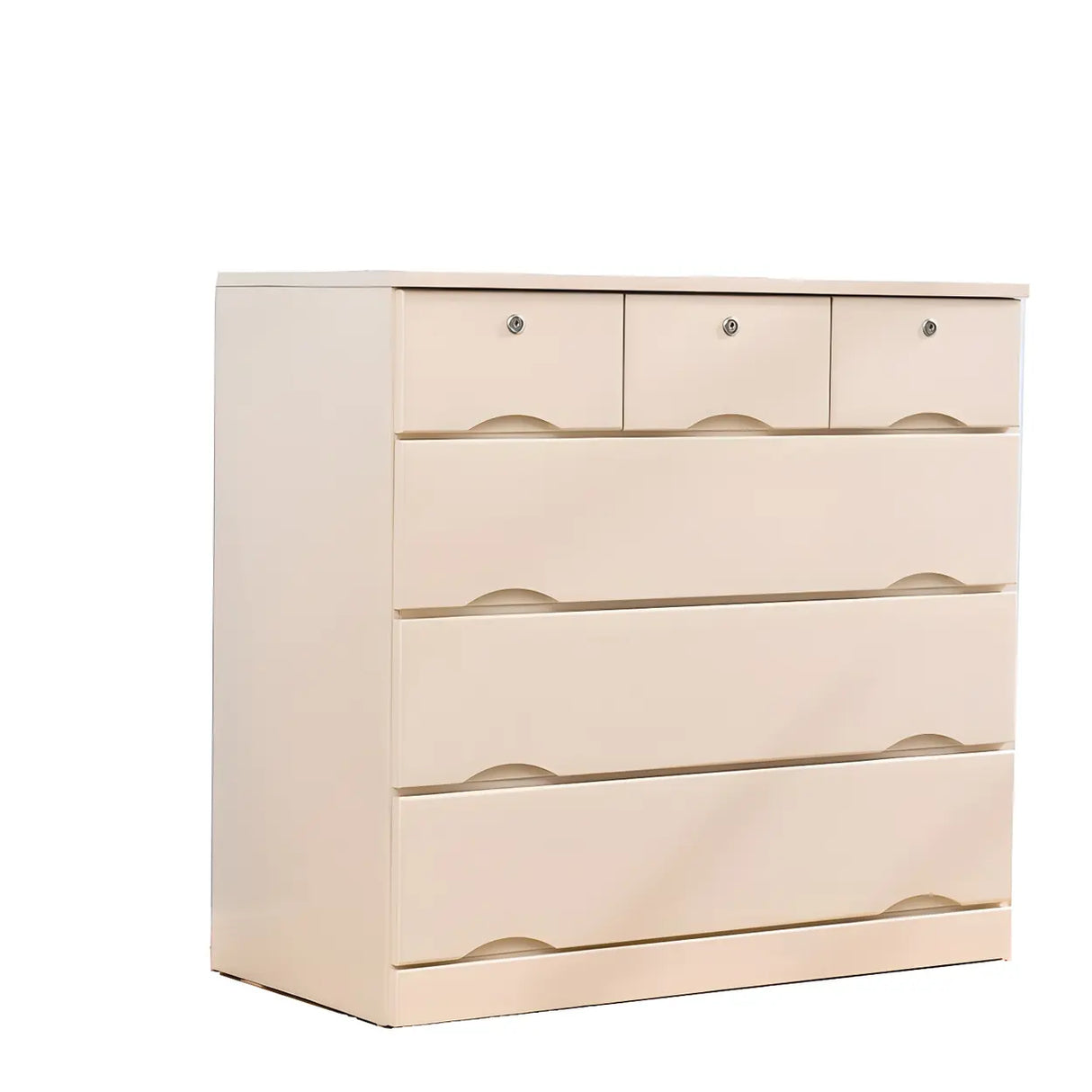 White Finish Wood Dresser with Drawers for Bedroom Image - 10