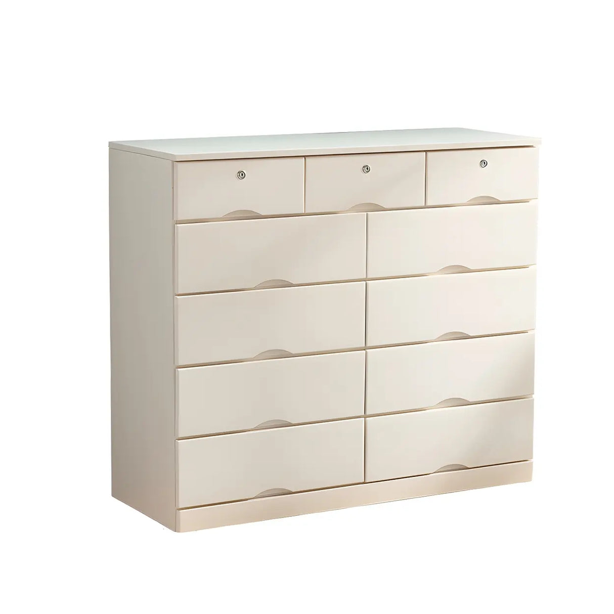 White Finish Wood Dresser with Drawers for Bedroom Image - 20