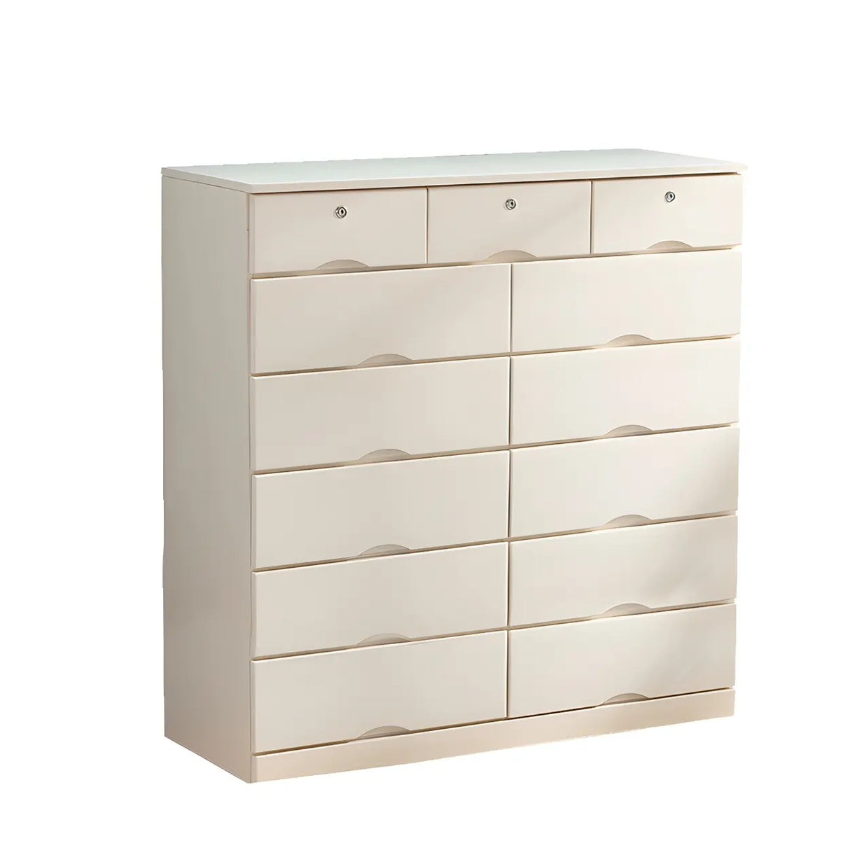 White Finish Wood Dresser with Drawers for Bedroom Image - 2