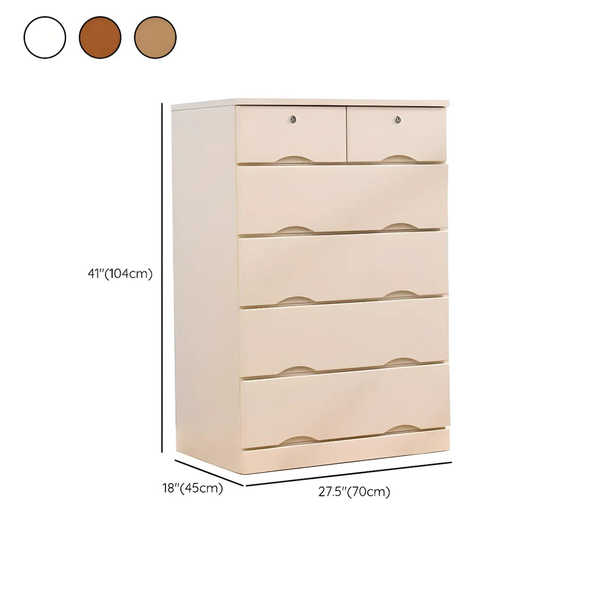 White Finish Wood Dresser with Drawers for Bedroom Image - 39