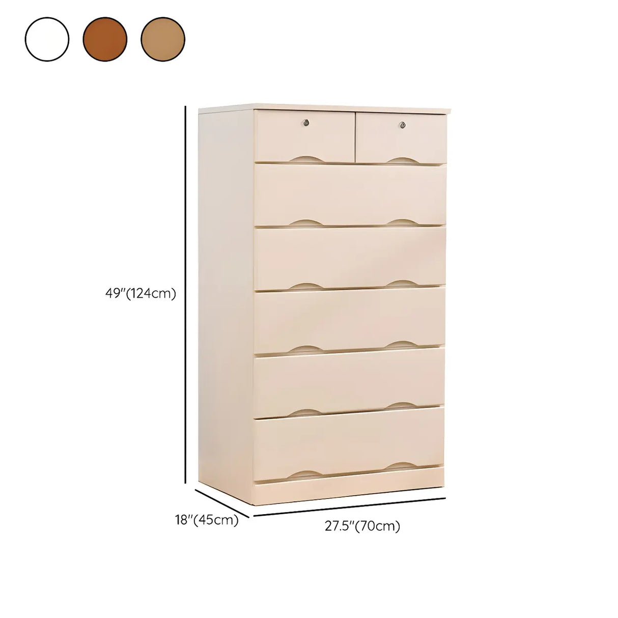 White Finish Wood Dresser with Drawers for Bedroom Image - 40