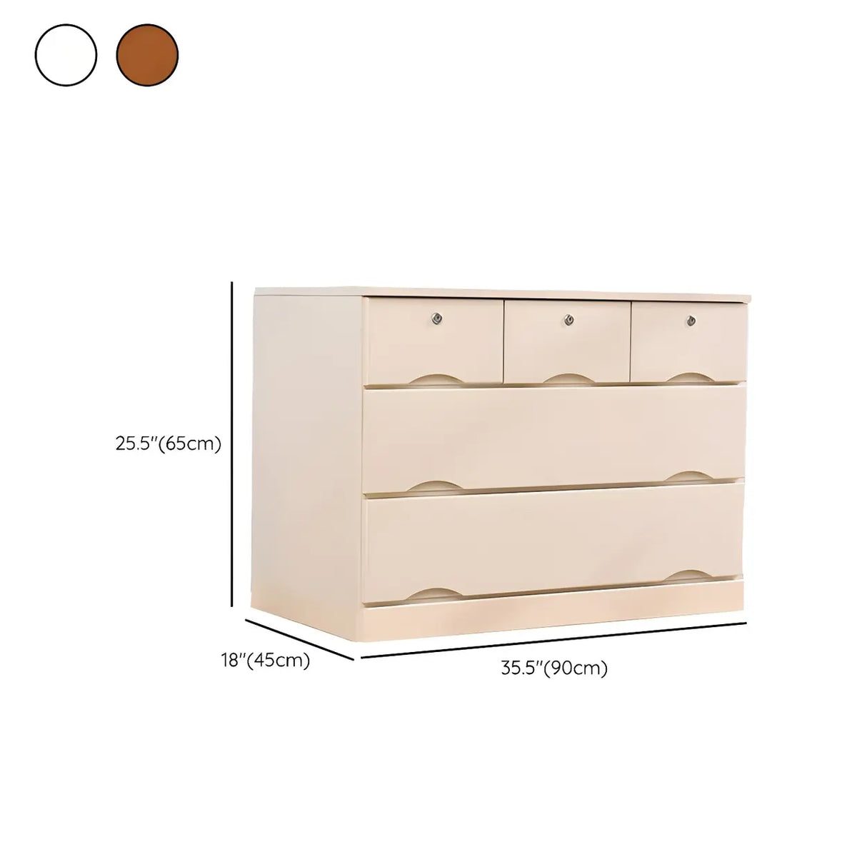 White Finish Wood Dresser with Drawers for Bedroom Image - 41
