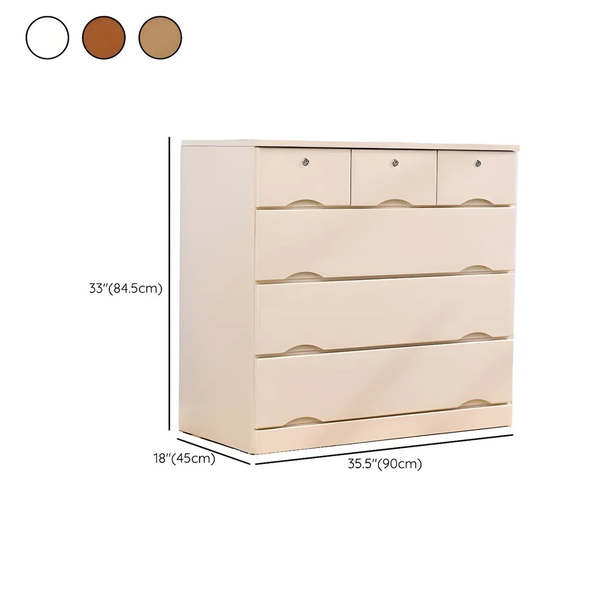 White Finish Wood Dresser with Drawers for Bedroom Image - 42