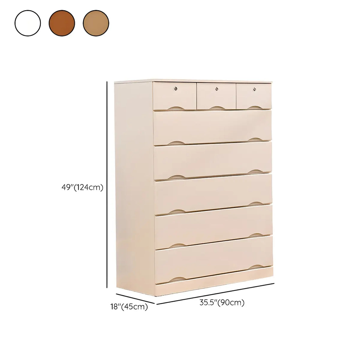 White Finish Wood Dresser with Drawers for Bedroom Image - 44