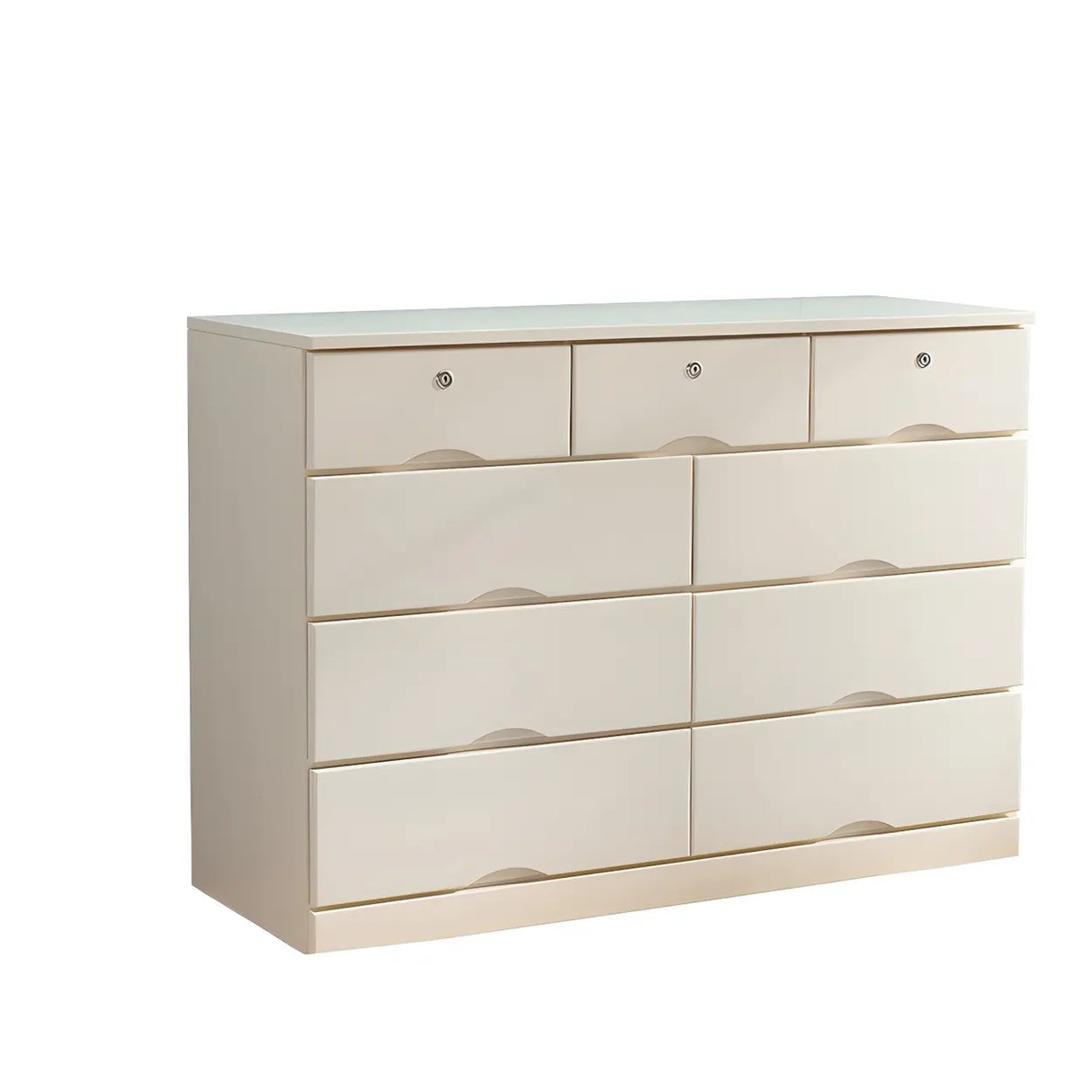 White Finish Wood Dresser with Drawers for Bedroom Image - 4