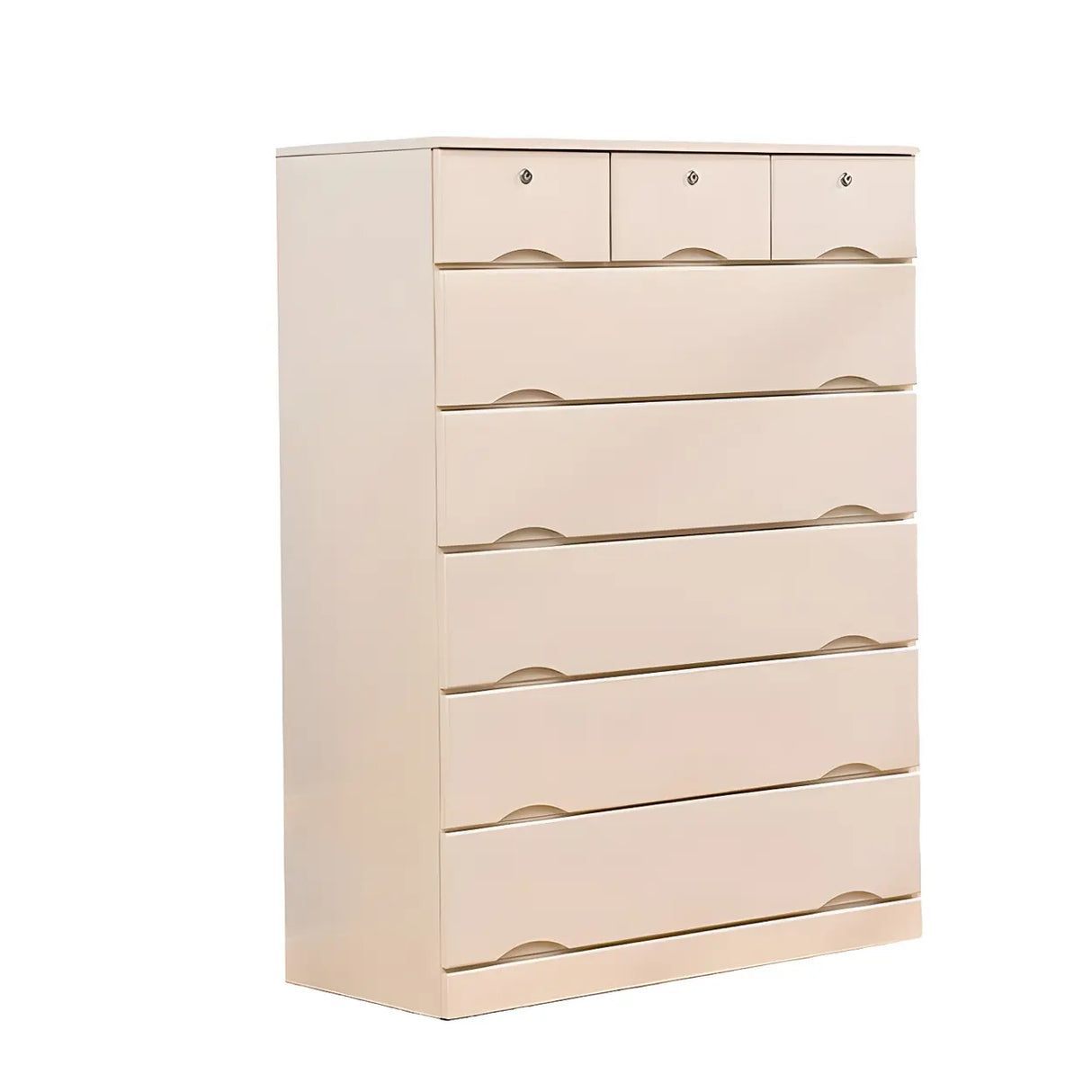 White Finish Wood Dresser with Drawers for Bedroom Image - 9