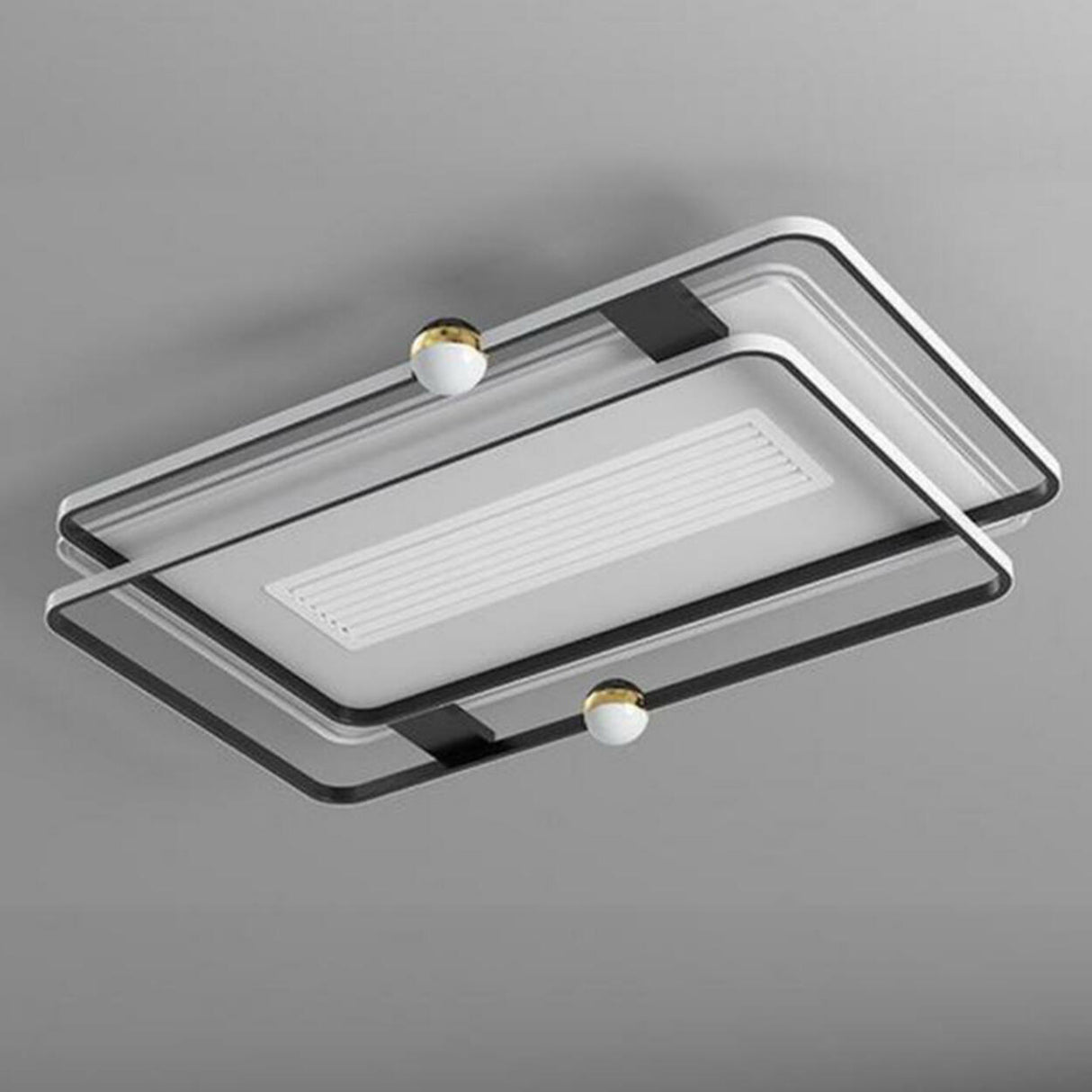 White Flush Simple Geometric Ceiling Fan with LED Light Image - 14