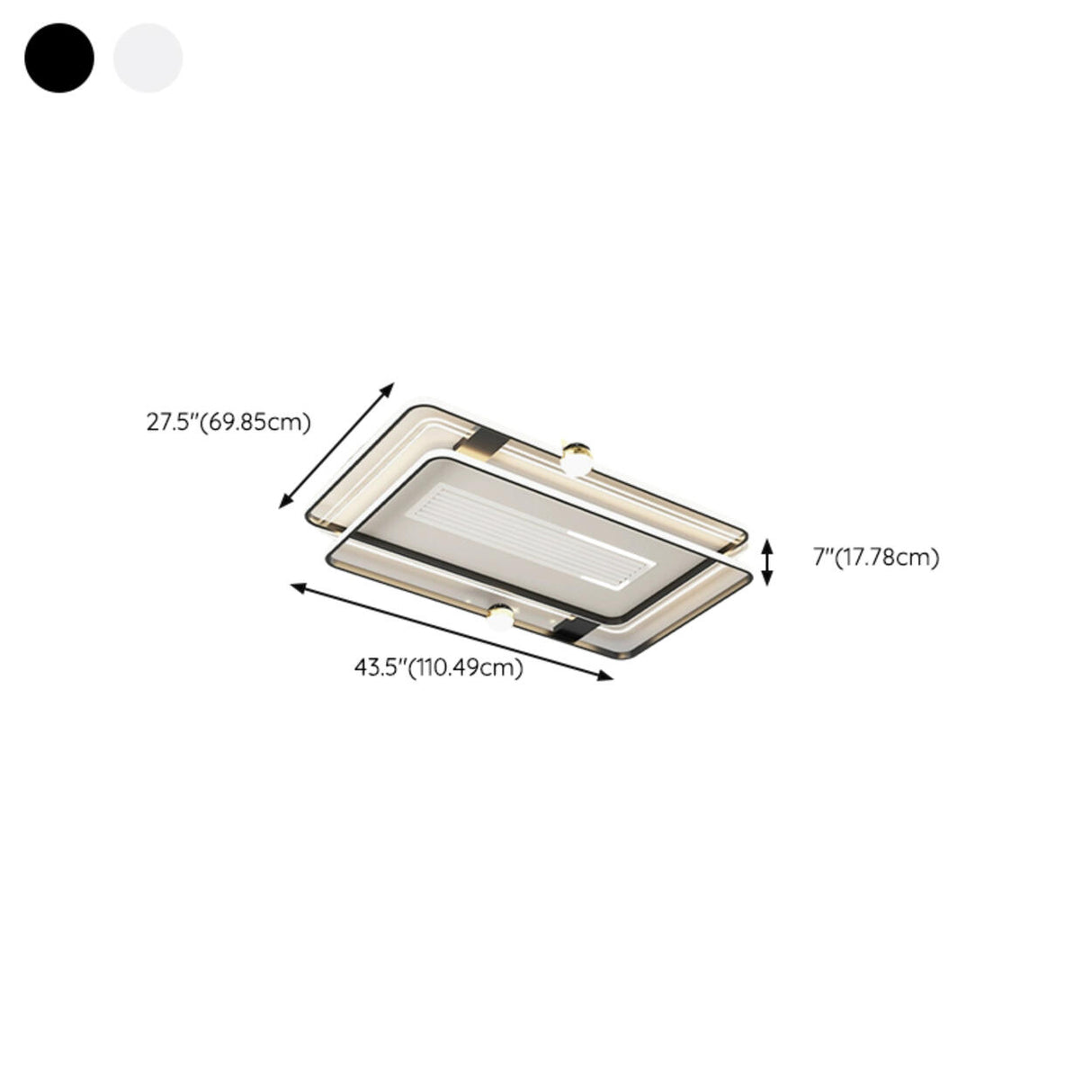 White Flush Simple Geometric Ceiling Fan with LED Light Image - 23