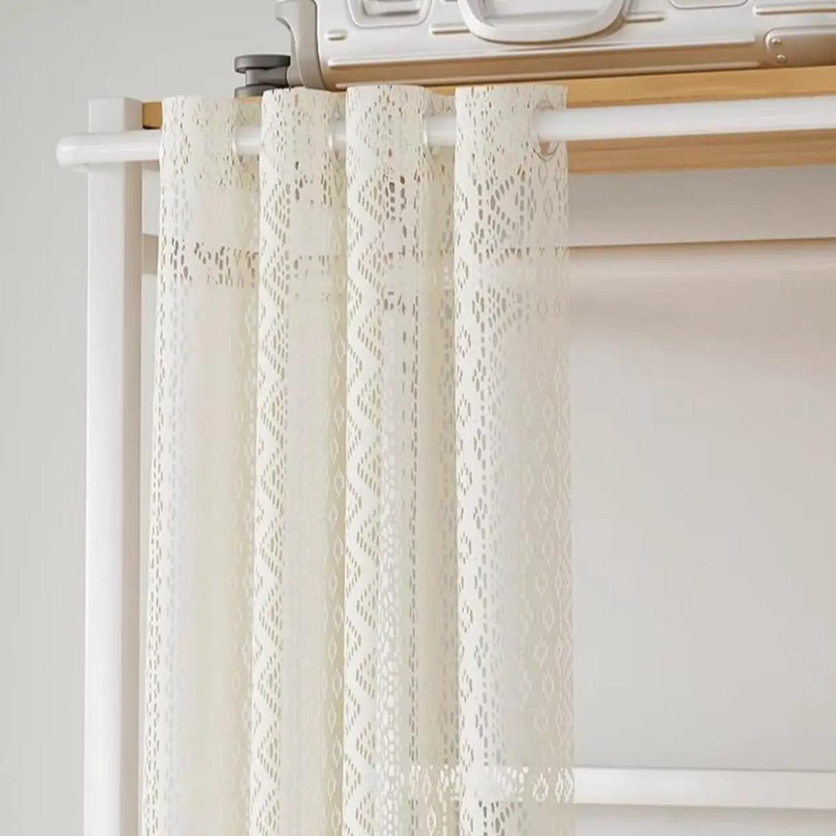 White Freestanding Steel Shelves Coat Rack with Storage Image - 8