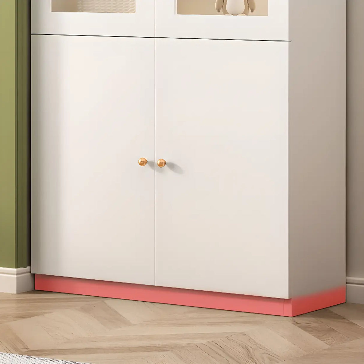 White French Solid Wood Door Glass Display Bookcase Image - 13